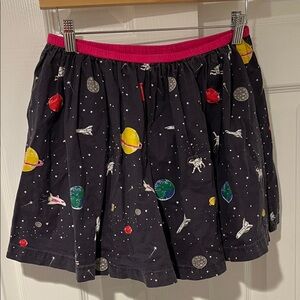 Mini Boden Navy Skirt with Pink Trim and Space Design size 11-12Y